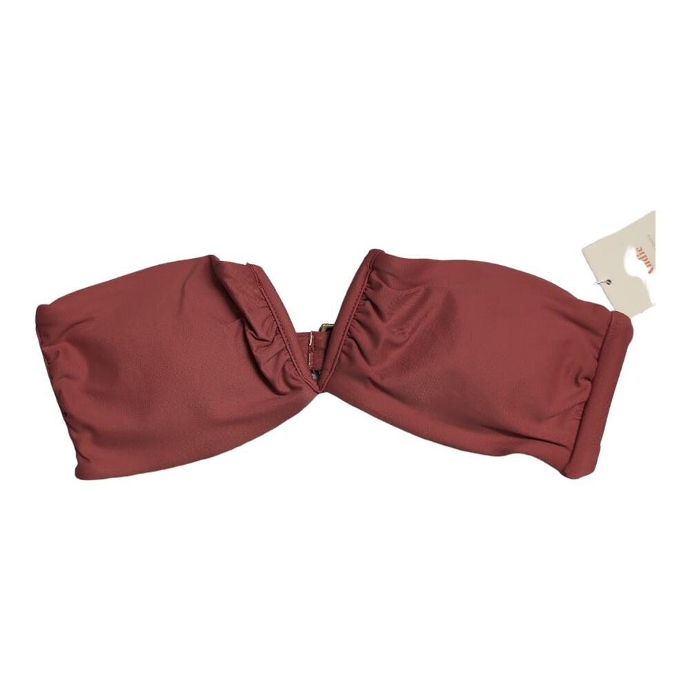 Andie Scala Padded Bandeau Bikini Top Strapless Punch Melon Size S New / FLAW